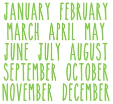 12 Months, Year, Vinyl Sticker