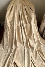 FABULOUS VINTAGE BESPOKE GOLD JACQUARD DAMASK CURTAINS