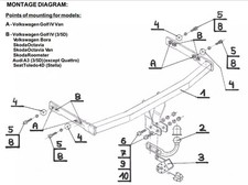 Swan Neck Tow Bar For VW Golf