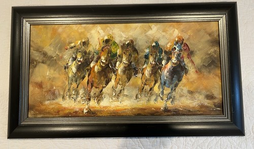 Horse racing polo oil - horse, painting