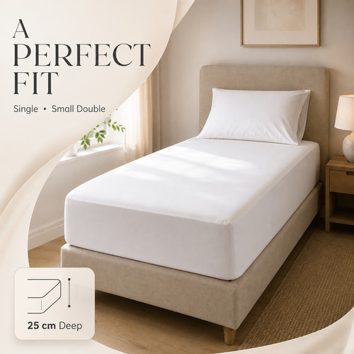 White single fitted - white,