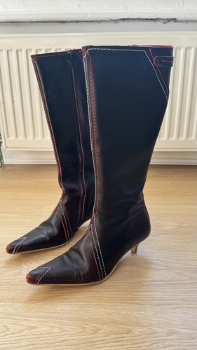 Genuine leather kitten heels