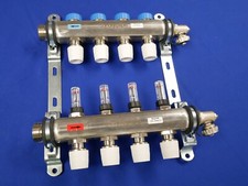 Polypipe 4-port 15mm Push-Fit Underfloor Heating (UFH) Manifold SS PB12754