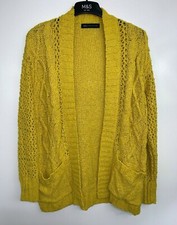 ex Cardigan Chunky Cable Knit Cardi Thick Warm Soft Winter Top RRP 40 BR269