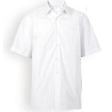 Mens White Shirt Short Sleeves Cotton Rich Oxford Office Summer Smart Business