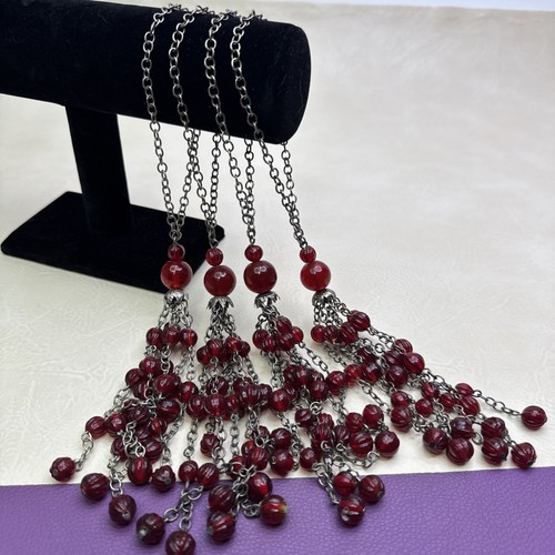 Red glass bead - red,