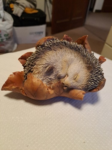 Baby hedgehog leaf resin - hedgehog, leaf.