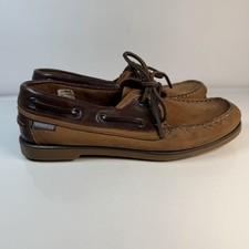 Moshulu Fowey Mens Boat Shoes Brown Tan Leather Deck Loafers UK Size 7 EU 41