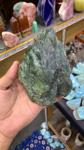 Natural green nephrite jade - natural,
