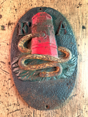 Antique cast iron fire mark - cast,