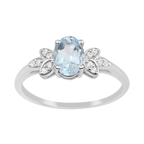 7x5mm oval aquamarine - aquamarine, 925