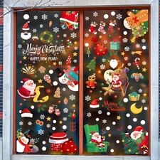 Christmas Window Stickers Decal Home Decor Xmas Santa Snowflakes Tree Reusable
