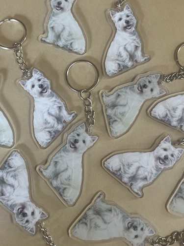 Westie dog breed keyring - westie,