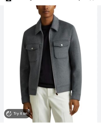 Reiss peridoe zip trucker - reiss,