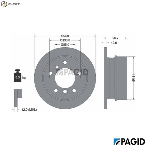 Brake disc 54375nc for vw - 54375nc,
