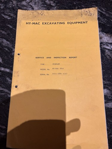 Hymac 880c service - 880c, &