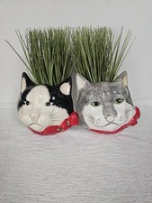 Set 2 Philip Laureston Babbacombe  Pottery England VTG Cat Twine Scissor Holder