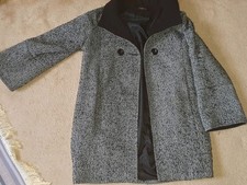Italian Ladies Coat Jacket Bargain Size 10 Grey Black Simple Stylish Winter