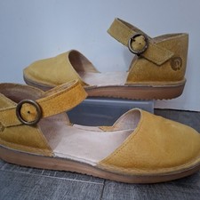 Red or Dead Yellow Mustard Soft Leather Mary Jane T Bar Shoes Size UK 6 EU 39