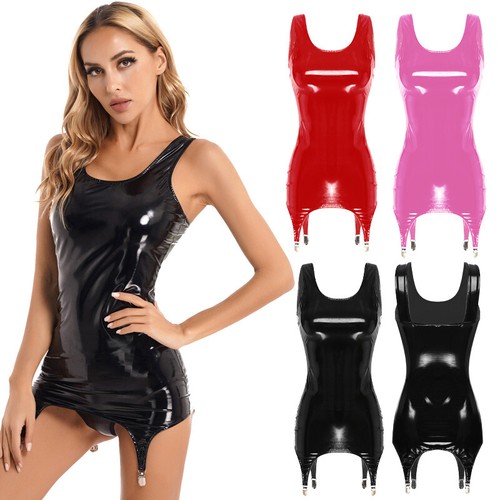 Womens latex mini dress - womens,