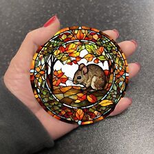 Cute Field Mouse Stained Glass