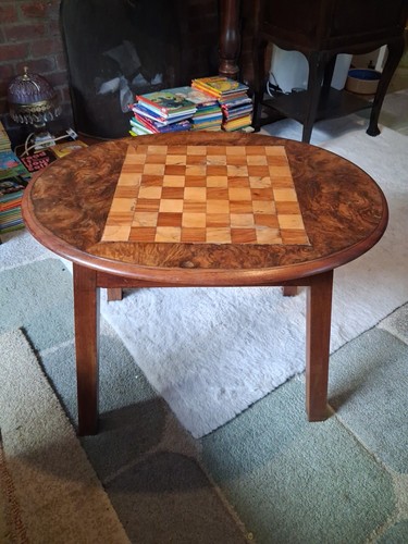 Vintage burr walnut top chess - burr, top,