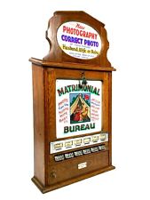 Antique Matrimonial Bureau Fortune Teller Bollands Amusement Arcade Coin Machine