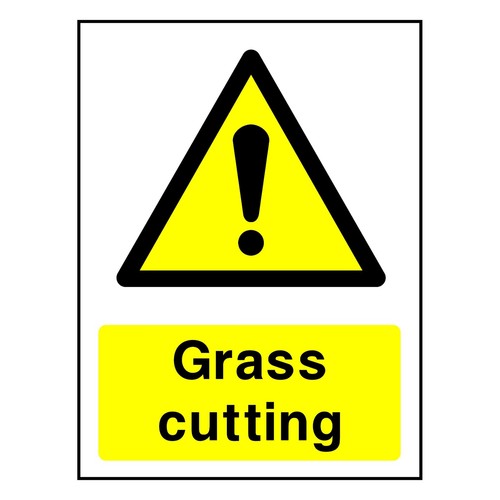Grass cutting sign sticker - cutting,
