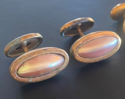 Antique cufflinks gold - antique, tone