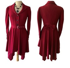 UK SIZE 8/10 GOTHIC COAT RED