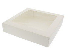 Hinged Window Box (9x9x2) Cakes/Tarts/Brownies/Pies/Cookie PACK OF 10