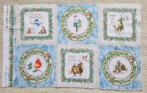 Wrendale fabric panel robins - fabric,