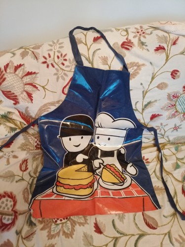 Vintage oil cloth apron flour - vintage,