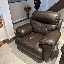 Brown Leather Electric Recliner Armchair