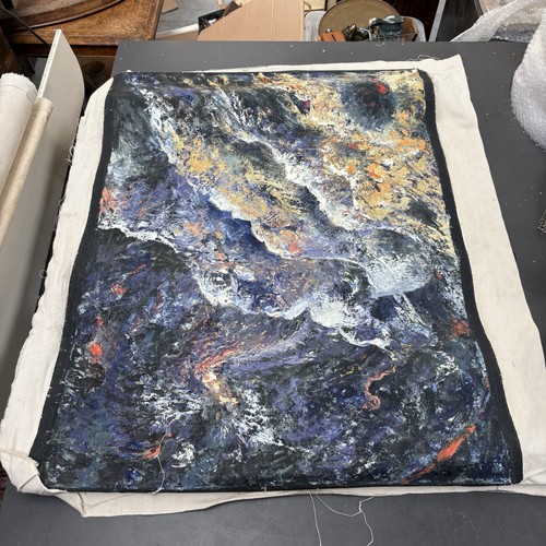 Large vintage oil canvas - oil, on