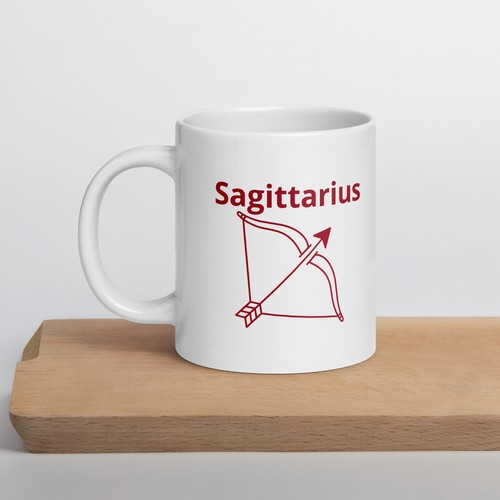 Sagittarius white glossy mug - sagittarius,