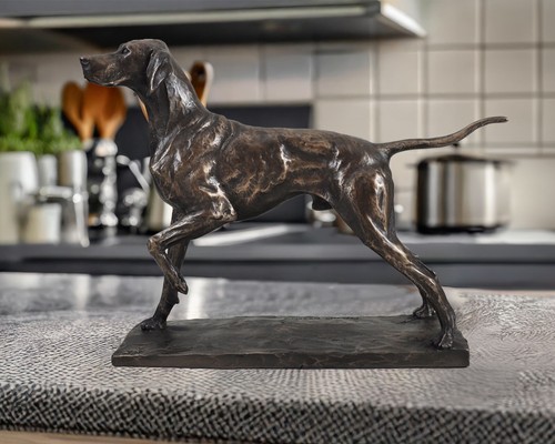Pointer dog cold cast bronze - dog,