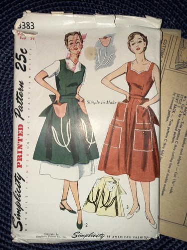 Vintage 1940s simplicity 3383 - 1940s,