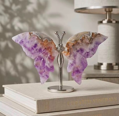 1pc amethyst agate butterfly - 1pc,
