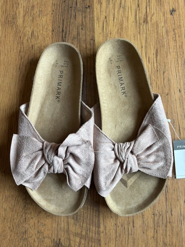Primark pink suede bow - bn,