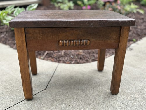 Vintage solid wood - stool, (8lbs