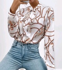 Satin floral & chain print