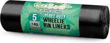 EcoBag Wheelie Bin Liners Black (1194 × 1325mm) 240L House Bin Bags 5 Pack - NEW