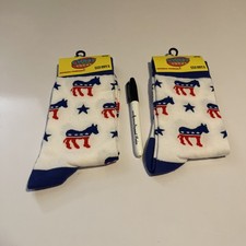 2pair Democrat Donkey Socks