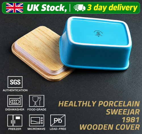 Porcelain butter dish with - butter,