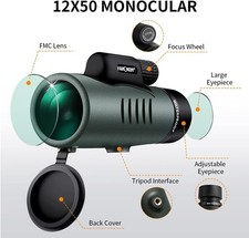 K&F Concept 12X42 Monocular Telescope Monocular for Bird Watching Hiking Camping