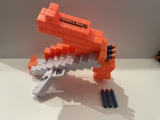 Official Nerf Minecraft Pillagers Crossbow Toy Gun Orange White Bow x6 bullets