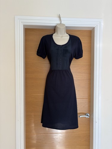 Kew ladies navy pleated trim - navy,