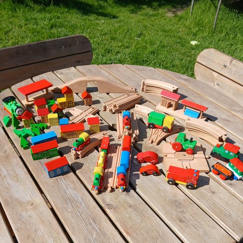 Large bundle wooden train - of,