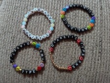 Medical Autistic/Diabetic/Name Beaded Elastic Bracelets Customise Personalise